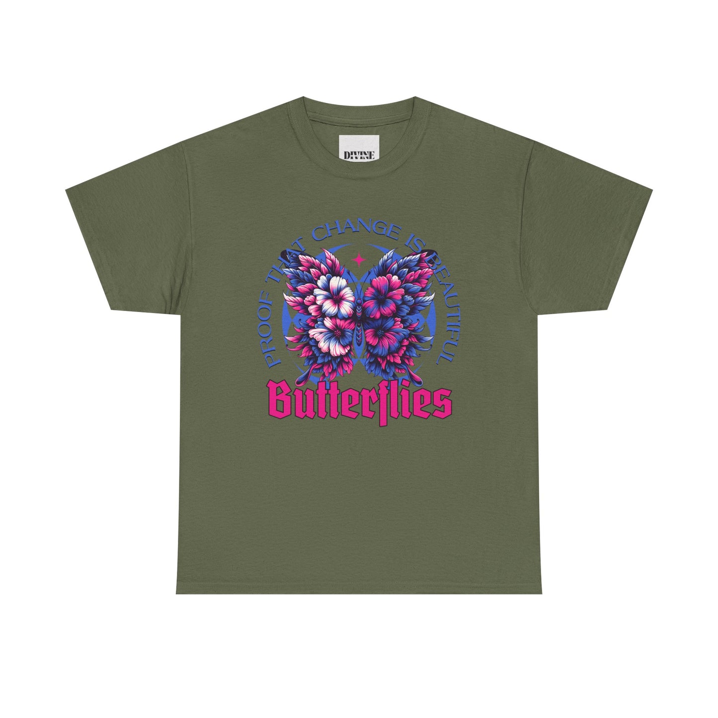 Unisex Heavy Cotton Tee - 'Proof That Change is Beautiful' Butterfly Tee