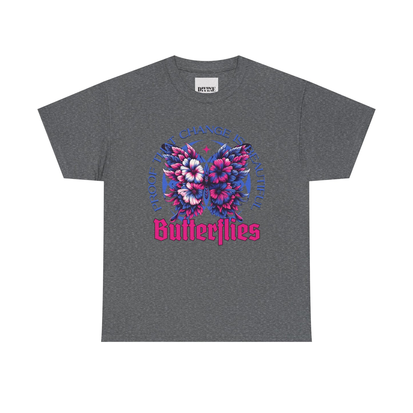 Unisex Heavy Cotton Tee - 'Proof That Change is Beautiful' Butterfly Tee
