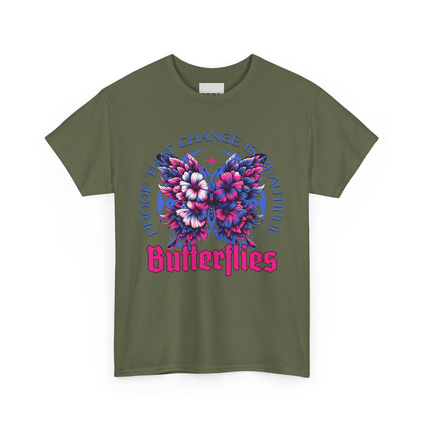Unisex Heavy Cotton Tee - 'Proof That Change is Beautiful' Butterfly Tee