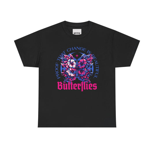 Unisex Heavy Cotton Tee - 'Proof That Change is Beautiful' Butterfly Tee